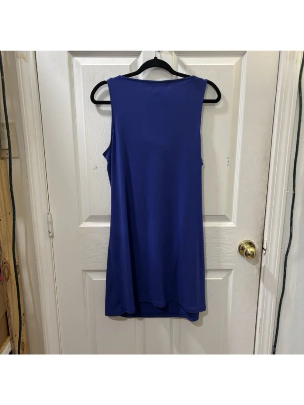 Michael Kors Surf Blue Embelished Short Dress Drapped Front Stretchy Size Large